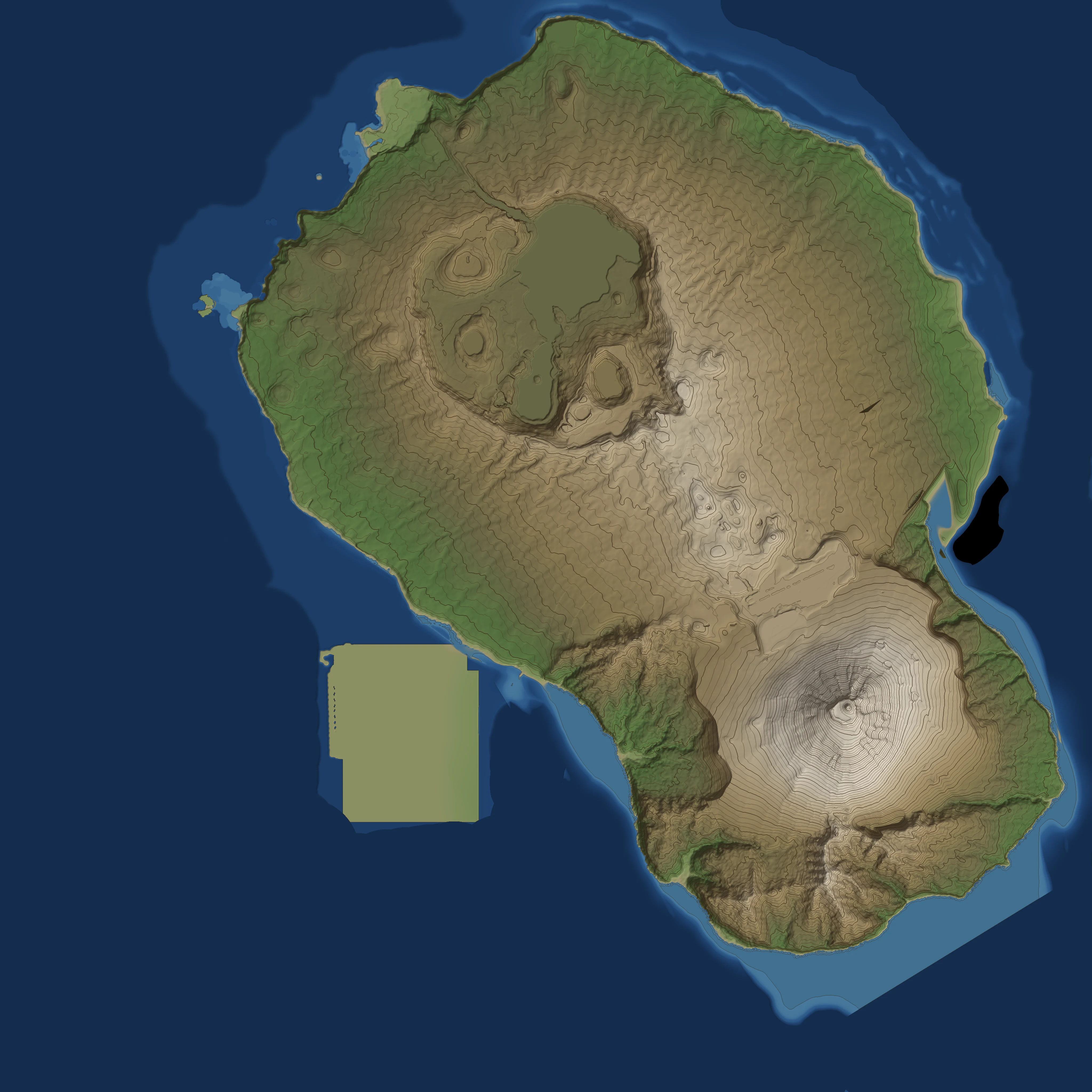 Azalea Interactive Map — topographic view of the island
